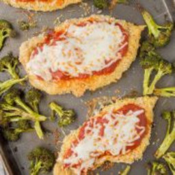 Baked Chicken Parmesan and Broccoli (Sheet Pan Dinner)