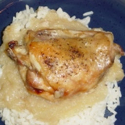 Baked Chicken with Homemade Applesauce