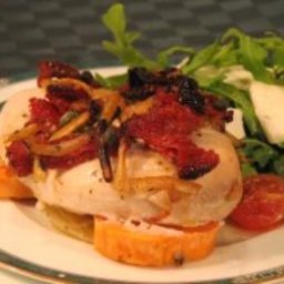 Baked Chicken with Rocket and Goats Cheese Salad