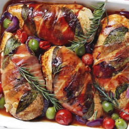 Baked chicken with sage and prosciutto recipe