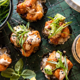 Baked Chipotle Salmon Sushi Cups.