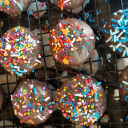 Baked Chocolate Glaze Donut Muffins