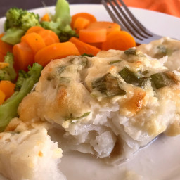 Baked Cod with Creamy Parmesan Mayo spread