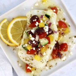 Baked Cod with Greek Salsa