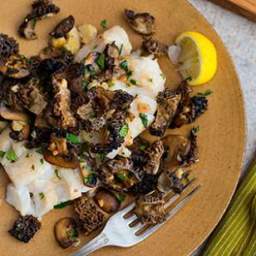 Baked Cod with Morels