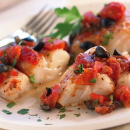 Baked Cod with Tomatoes and Olives