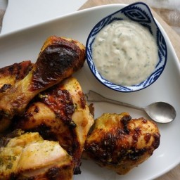 Baked Curry Chicken with Yogurt Sauce