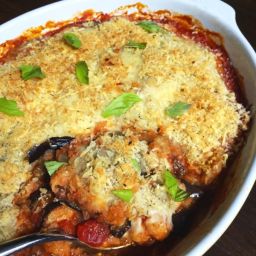 Baked Eggplant Parmesan with Crispy Panko Topping