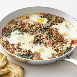 Baked Eggs with Curried Spinach