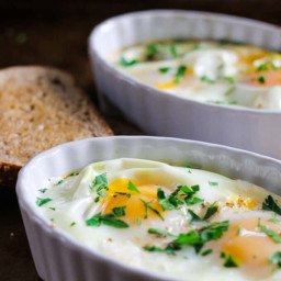 Baked Eggs with Tomatoes and Feta Cheese