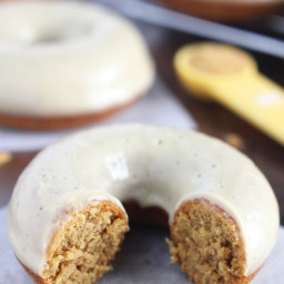 Baked Gingerbread Donuts with Maple Glaze