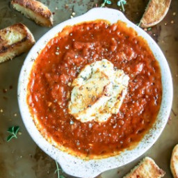 baked goat cheese in fresh herb and tomato sauce : a small batch recipe for