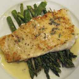 Baked Halibut with Lemon Butter Sauce