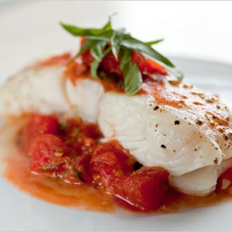 Baked Halibut With Tomato Caper Sauce