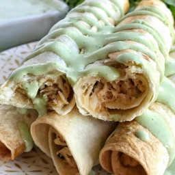 Baked Honey Lime Chicken Taquitos