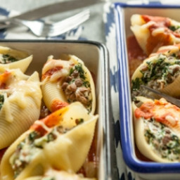 Baked Lentil and Spinach Stuffed Shells