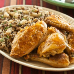 Baked Maple Chicken with Wild Rice and Bartlett Pear Pilaf