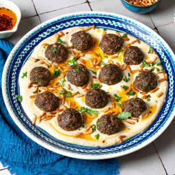 Baked Meatballs Recipe with Hummus