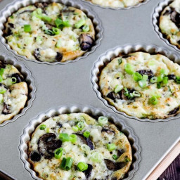 Baked Mini-Frittatas with Mushrooms, Cottage Cheese, and Feta