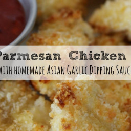 Baked Parmesan Chicken Nuggets with Asian Dipping Sauce