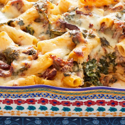Baked Pasta with Sausage, Kale, and Sun-Dried Tomatoes