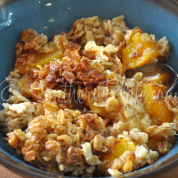 Baked Peach Oatmeal Pudding