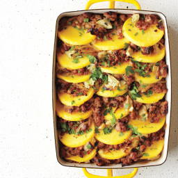 Baked Polenta with Sausage and Artichoke Hearts