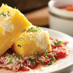 Baked Polenta with Tomato Sauce and Ricotta