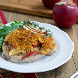Baked Pork Chops with Apples, Cheddar, and Maple
