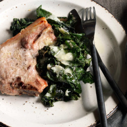 Baked Pork Chops with Swiss Chard