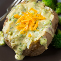Baked Potatoes with Broccoli Cheese Sauce