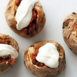 Baked Potatoes with Salsa and Sour Cream