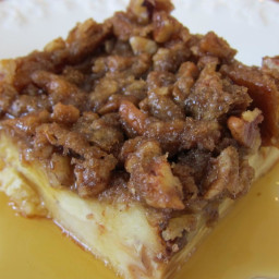 Baked Praline French Toast Casserole with Maple Syrup