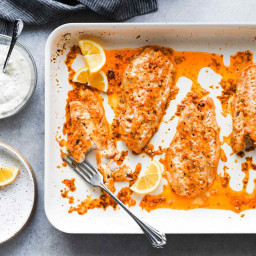 Baked Redfish Fillets With Lemon and Seasonings