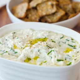 Baked Ricotta with Lemon, Garlic, and Chives