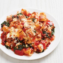Baked Rigatoni with Swiss Chard and Sausage