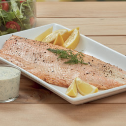 Baked Salmon with Dill Honey Mustard Sauce 