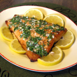 Baked Salmon with Parsley, Onion, and Lemon (Salmone Con Prezzemolo, Cipoll