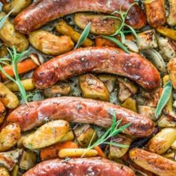 Baked Sausages with Apples Sheet Pan Dinner
