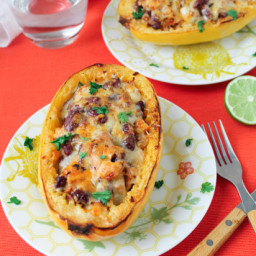 Baked Spaghetti Squash with Chicken & Beans- Gluten Free