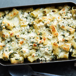 Baked Spanakopita Pasta With Greens and Feta