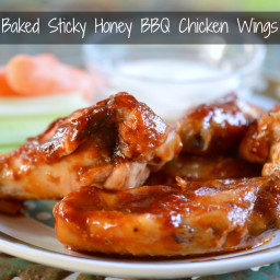 Baked Sticky Honey BBQ Chicken Wings