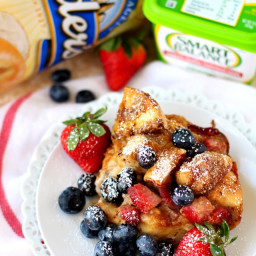 Baked Strawberry Bagel French Toast Casserole