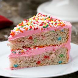 Baked Strawberry Ice Cream Sprinkle Cake Recipe by Tasty