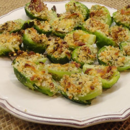Baked Stuffed Brussels Sprouts w/Bacon & Cheeses