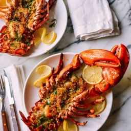 Baked Stuffed Lobster with Shrimp
