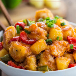 Baked Sweet and Sour Chicken with Peppers and Pineapple