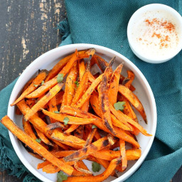 Baked Sweet Potato Fries with Chipotle Ranch