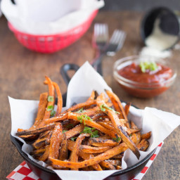 Baked Sweet Potato Fries With Spicy Ketchup