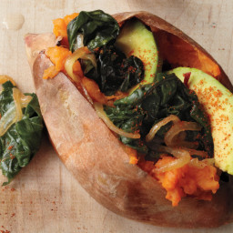 Baked Sweet Potato with Greens